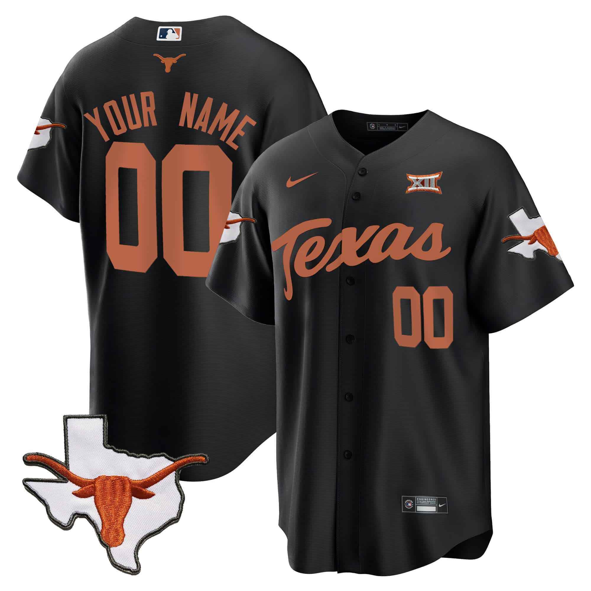Men Texas Longhorns Black 2024 Nike Baseball Custom NCAA Jersey